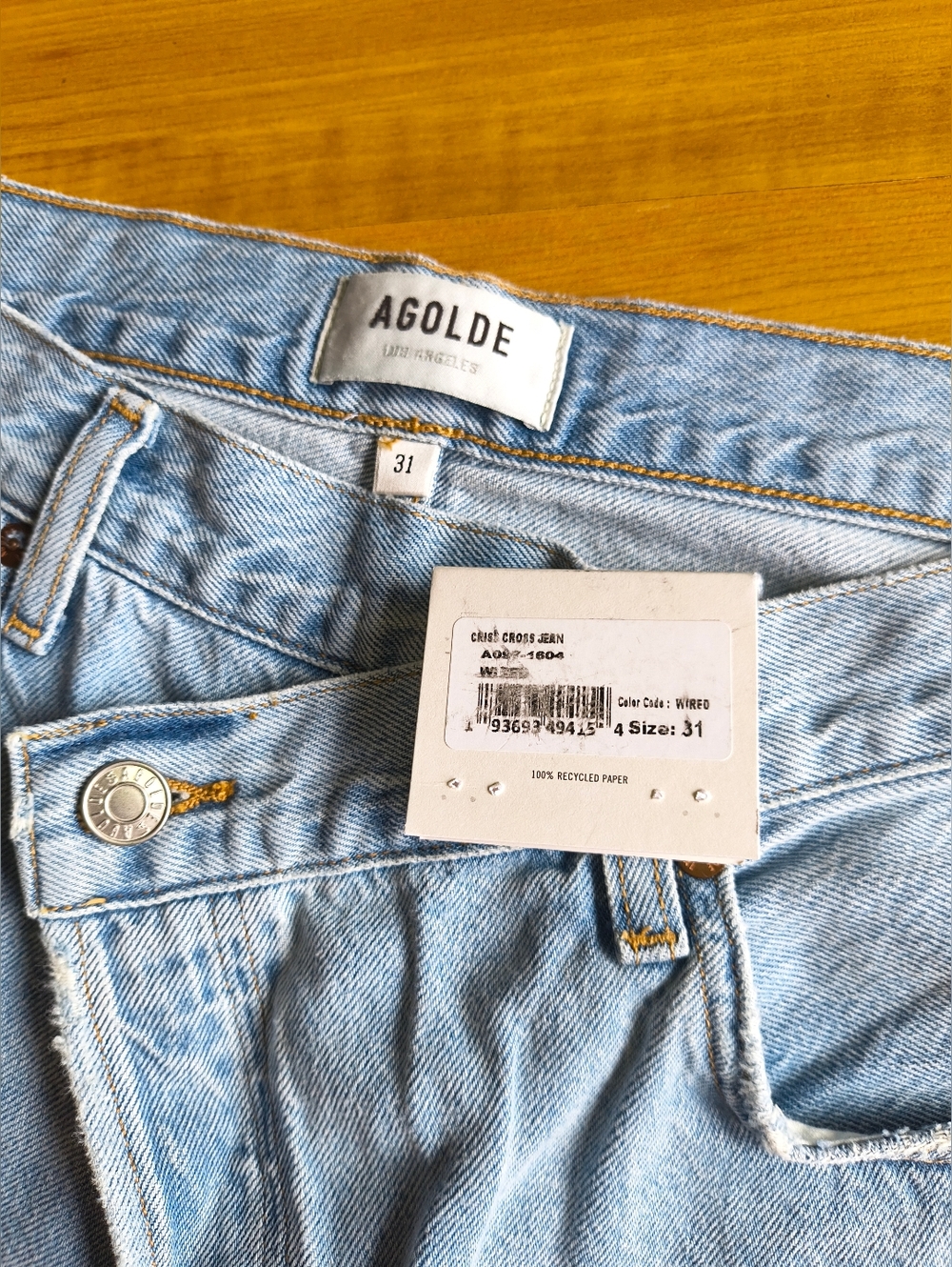 Agolde Criss Cross Upsized Jean in Wired Size 31 - Picture 5 of 13